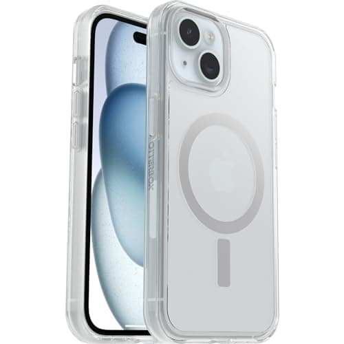 Image of OtterBox Symmetry Clear MagSafe Case for iPhone 17e, 16e, 15, 14, 13, Shockproof, Drop proof, Protective Case, 3x Tested to Military Standard, Clear