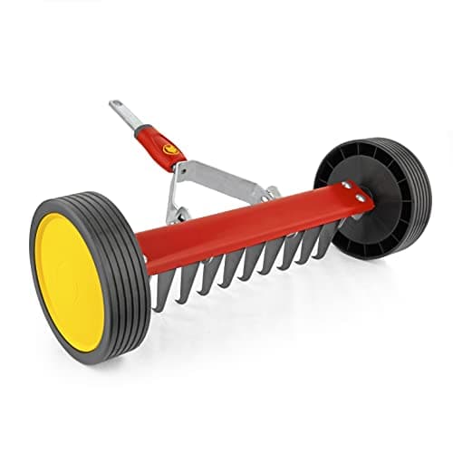 Image of WOLF-Garten URM3 Multi-Change Roller Moss Removal Rake Lawn Care Tool Head, Red, 60.5x15.67x6.5 cm
