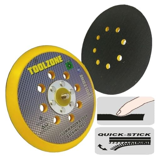 Image of DA Backing Pad 6” 150mm Hook N Loop 8 Hole Vented for Dust Extraction Sanders 5/16” Thread Da Orbital Backing Pad