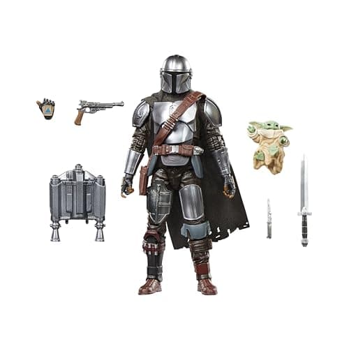 Image of Star Wars The Black Series The Mandalorian & Grogu, The Mandalorian & Grogu Deluxe Collectible 15-cm Action Figure Gift