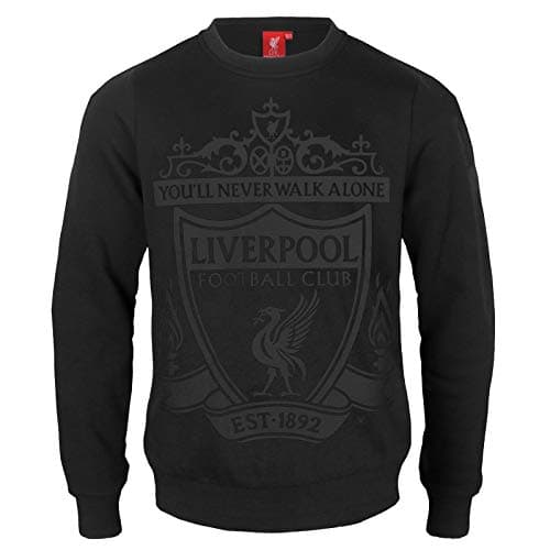 Image of Liverpool FC Official Football Gift Boys Crest Sweatshirt Top Black 6-7 Years