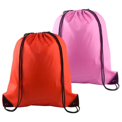 Image of PLULON 2Pcs Drawstring Bags Bulk Drawstring Backpack Pink Red String Backpack Cinch Sack Sport Gym Backpack Bags for Yoga Traveling Outdoor Sports