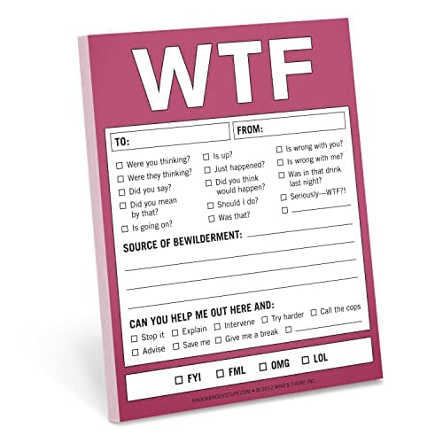 Image of Knock Knock WTF Nifty Note Pad,4 x 5.25-inches
