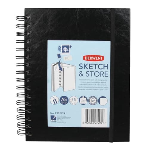 Image of Derwent 2102179 A5 "Sketch and Store" Portrait Hardback Sketch Book (Packaging may vary)