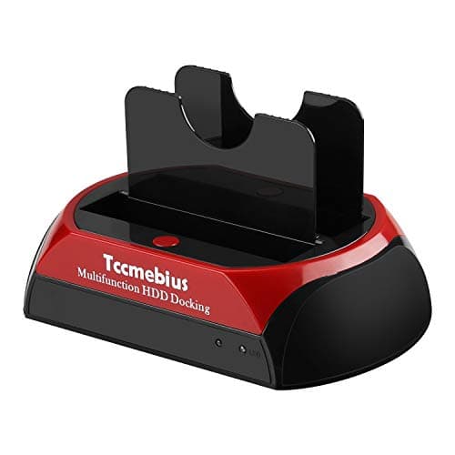 Image of Tccmebius USB 2.0 Hard Drive Docking Station, TCC-S867-UK USB 2.0 to 2.5 3.5 Inch SATA IDE Dual Slots Reader External Enclosure, for 2.5" 3.5" IDE SATA I/II/III HDD SSD