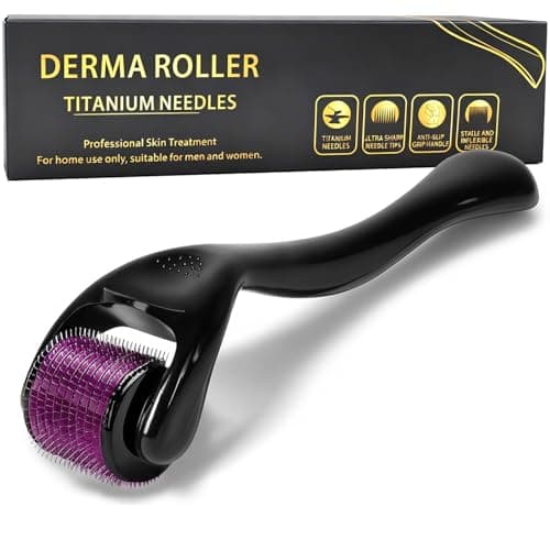 Image of 540 Titanium Microneedle Derma Roller Skin Care for Face Facial Wrinkles Hair Loss Stretch Marks Hair Regrowth Micro Needles Professional Microneedling Derma Needling Kit with Case,0.75mm