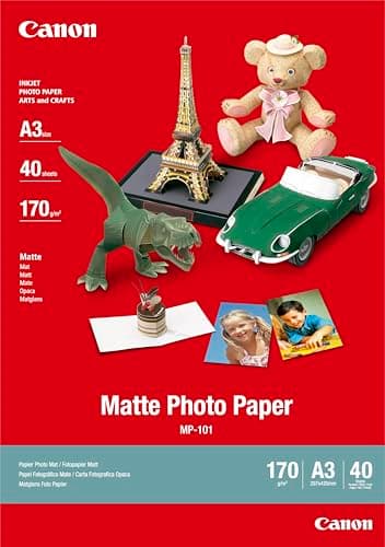 Image of Canon A3 Matte Photo Paper MP-101 (40 Sheets) - Suitable for Professional Quality Photographs and Other Creative uses - Compatible with Canon Printers with A3 Output