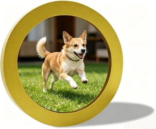 Image of alfyng Round Photo Frame Wooden Wall Hanging Picture Frames for Home Office Wall Décor (Gold, 6 inch)