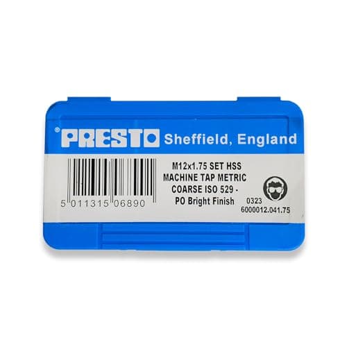 Image of Presto M12 x 1.75 HSS Metric Hand Tap Set (Pack of 3) 6000012.041.75 from RDGTools