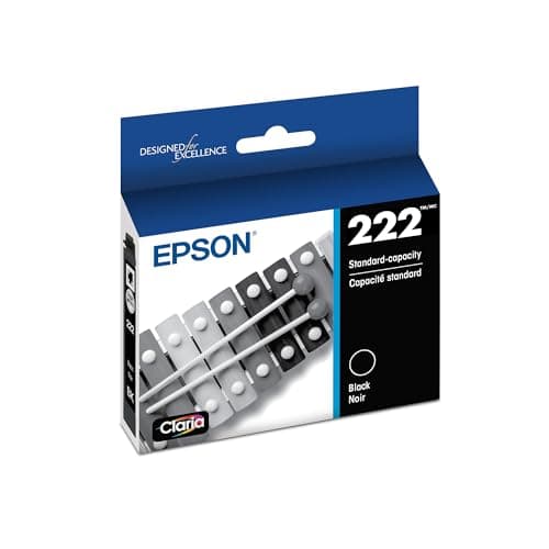 Image of Epson T222 Black Ink Cartridge, Standard Capacity