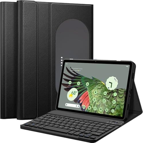 Image of Wineecy Case with Keyboard for Google Pixel Tablet 11 Inch 2023 Release, UK Layout, Magnetically Detachable Wireless Bluetooth Keyboard with Slim Stand Cover (Pixel Tablet 11" 2023)