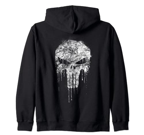 Image of Marvel The Punisher White Zip Hoodie