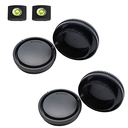 Image of Front Body Cap + Rear Lens Cap Cover for Sony Alpha E Mount A6700 A6600 A6500 A6400 A6300 A6100 A6000 A5100 A5000 ZV-E10 II ZV-E10 ZV-E1 /A7R IV/A7R II/A7R III/ A7 IV A7 III And More