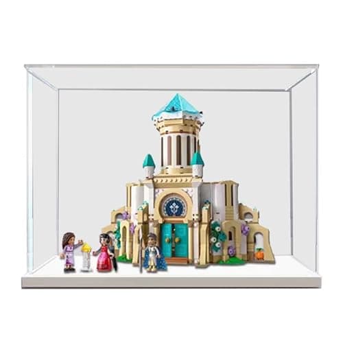 Image of HCAEIOFJ Clear Acrylic Display Case for Lego Disney Wish 43224 Applicable for King Magnifico’s Castle Display Box Gift(Display Case Only) (White Bottom)
