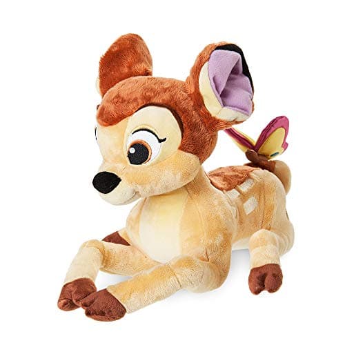 Image of Disney Store Official Bambi Medium Soft Plush Toy, 36cm/14 inch, Iconic Cuddly Toy Character with Cute Butterfly on Tail, Suitable for All Ages,Brown