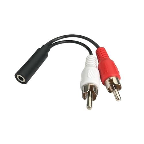 Image of JZK 10CM Aux 3.5 mm Female to 2x RCA Male Cable, Stereo Audio to RCA Cable Adapter, Phono to 3.5mm jack, Audio Cable for TV, Hifi, home cinema, speaker