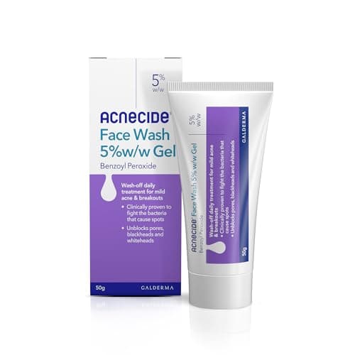 Image of Acnecide Face Wash Gel 5% Benzoyl Peroxide Acne Treatment for Spot-Prone Skin 50g