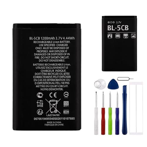 Image of E-yiiviil Replacement Battery BL-5CB Batteries 800 mAh / 3.7 V Compatible with Nokia 105 2019 Nokia 1800 E60 3600 3660, with Tools