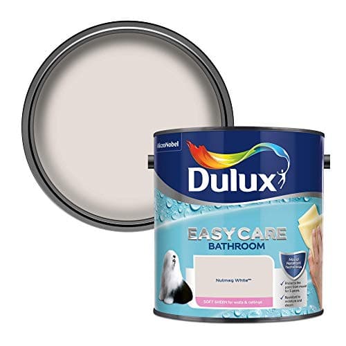 Image of Dulux Easycare Bathroom Soft Sheen Emulsion Paint For Walls And Ceilings - Nutmeg White 2.5 Litres