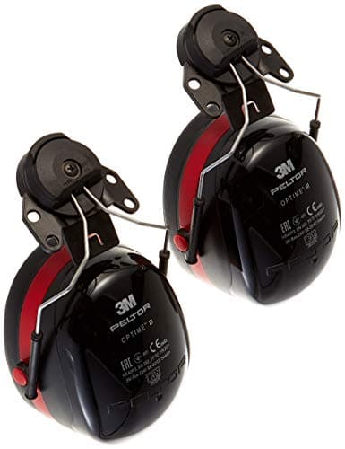 Image of 3M PELTOR Optime III Earmuffs, 34 dB, Black/Red, Helmet Mounted, H540P3E-413-SV
