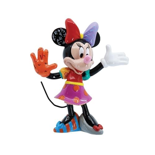 Image of Enesco Disney Britto Minnie Mouse Standing Arms Out Pose Miniature Figurine, 3.25 Inch, Multicolor