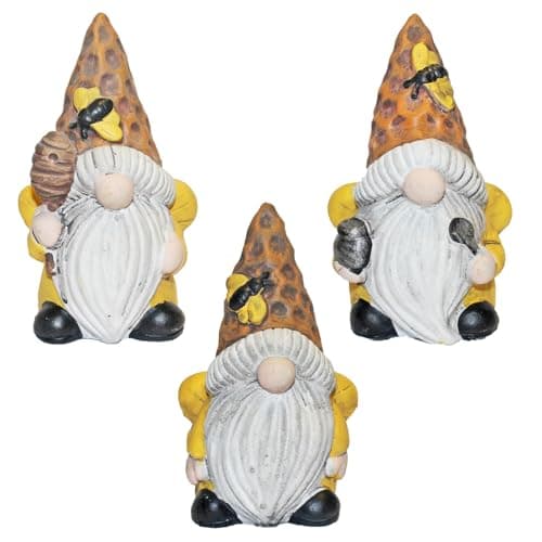 Image of Widdle Gifts Garden Gonk with Beehive Set of 3 Mini Garden Ornaments - 3411