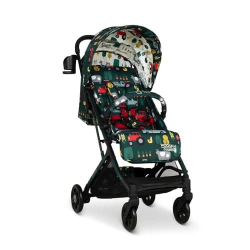 Image of COSATTO Woosh 4 Pushchair – Lightweight Stroller Birth to 25kg - One Hand Easy Fold, Compact, Telescopic Handle, Extra Large Shopping Basket, Cup Holder, Bumper Bar & Raincover (Old Macdonald)