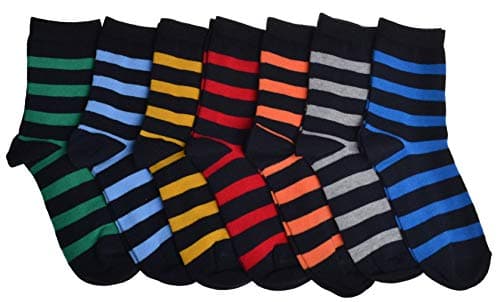 Image of 7 Pairs of Boys Stripe socks - Rugby Stripes