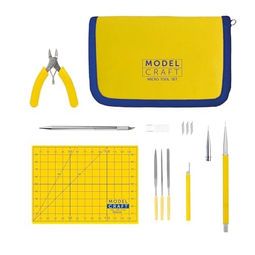 Image of Modelcraft Micro Tool Set – Precision Modelling Hobby Kit for Scale Model, Wargaming, Gundam, Craft, Building & Repairing Models