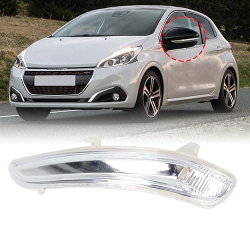 Image of JSKAPA Side Mirror Light Cover Turn Signal Indicator Lamp Lens Fit For PEUGEOT 2008/208 2012-2019 For Citroen C3 2017-2024 (Left Side)