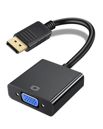 Image of DisplayPort (DP) to VGA Adapter Gold-Plated Display Port to VGA Adapter Compatible with Computer, Desktop, Laptop, PC, Monitor, Projector HDTV-Black(Not Bidirectional,Not Compatible with HDMI or USB)