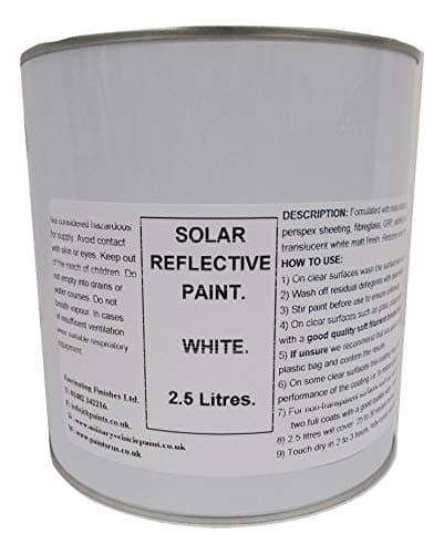 Image of Fascinating Finishes Ltd 1 x 2.5 Litres White Solar Reflect Paint Polycarbonate Glass Conservatory Shading Greenhouse