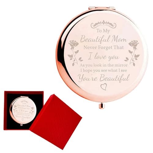 Image of Elegant Flip Lid Pocket Mirror for Women Gift Box Set, Portable Makeup Mirror with Folding Design, Special Mum Gifts Stylish Compact Mirrors for Daily Travel, Thoughtful for Mum
