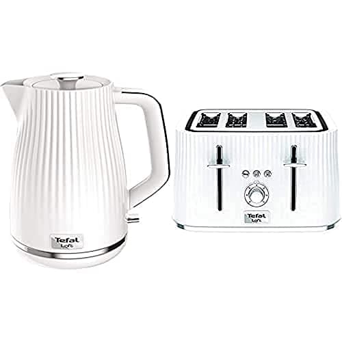 Image of Tefal Loft KO250840 Kettle & Toaster TT760840, White