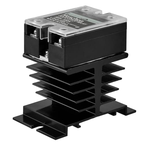 Image of Heschen Single Phase DC/AC Solid State Relay, SSR-40DA, Input 4-32VDC, Output 24-480VAC, 40A 50-60Hz, with Heat Sink