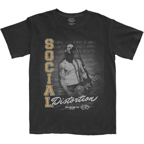 Image of Social Distortion T Shirt Athletics Distressed Band Logo Official Black XXL