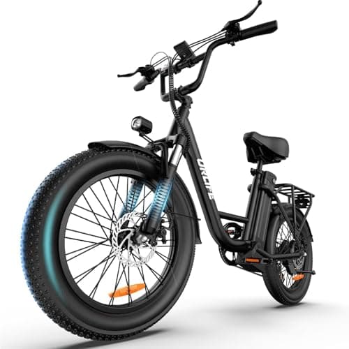 Image of URLIFE 20"*3" Electric Bike for Adults, Fat Tire Mountain Bike with Colorful LCD Display, 48V 13AH Removable Battery, 7-Speed Derailleur 80-100KM Max Range Ebike Commute MTB (BLACK)