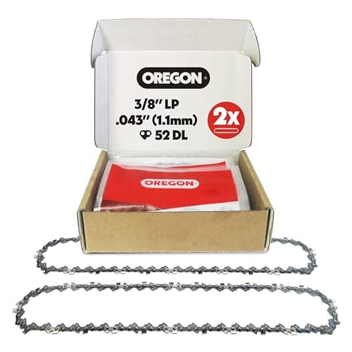 Image of Oregon 2-Pack Chainsaw Chain 3/8" LP Pitch, .043" (1.1 mm) Gauge for 14" (35cm) Bar, 52 Drive Links – Low-Kickback Replacement Saw Chain, Fits Bosch, Karcher, Husqvarna, Makita and More