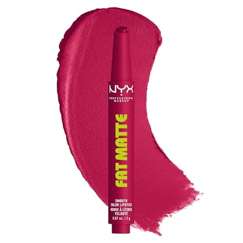 Image of NYX Professional Makeup Fat Matte Smooth Color Lipstick, Creamy Feel, Lip-Smoothing Finish, Shade: 14 Hibiscus Hug