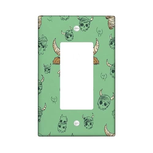Image of Halloween Mummy Light Switch Cover Plate/Outlet Covers, Mint Green Cute Monsters for Wall Decor, Thermoplastic Wall Plates, Standard Size Single Rocker