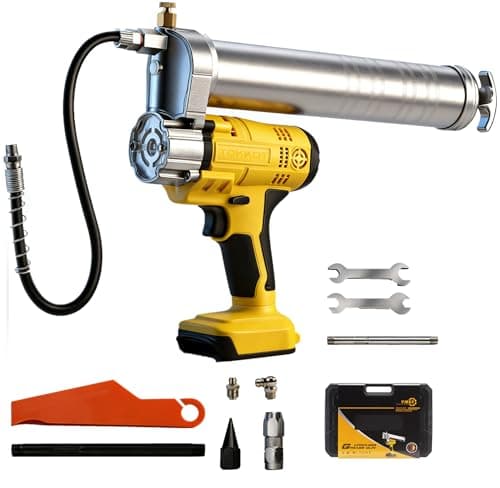 Image of Cordless Grease Gun Compatible with Dewalt 18V 20V Battery, 5 oz/min 12,000 PSI Electric Grease Gun Kit, 22 inch High Pressure Long Hose and Quick-Release Coupling (Battery Not Included)