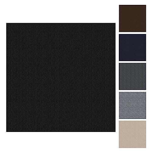 Image of CUCOS Carpet Tiles Peel and Stick, 30x30CM Squares Floor Tile, Soft Padded Carpet Tiles, Self Adhesive Black 10 Pack