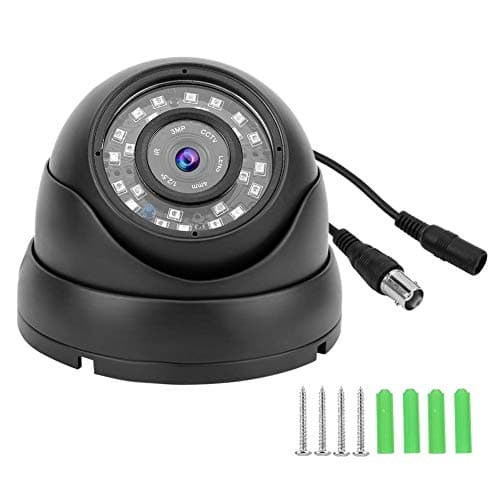 Image of Qiilu Cctv Dome Camera, Camera, 12V 1080p CCTV Dome Camera AHD Camera Surveillance NTSC System for Bus Boat Car Black White (Black)