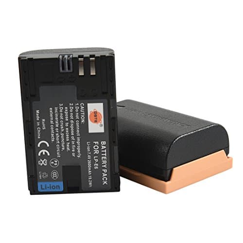 Image of DSTE LP-E6 Rechargerable Lithium-ion Battery for Canon Series Camera, 2 Pieces