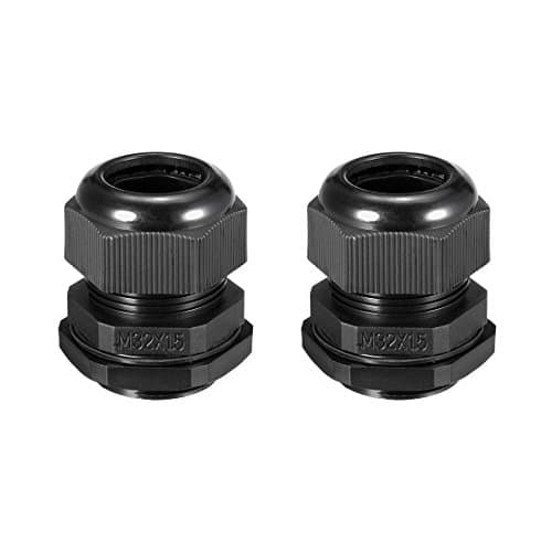 Image of Sourcingmap 2Pcs M32 Cable Gland Waterproof Connector Plastic Wire Glands Joints Black for 16-21mm Dia Wires