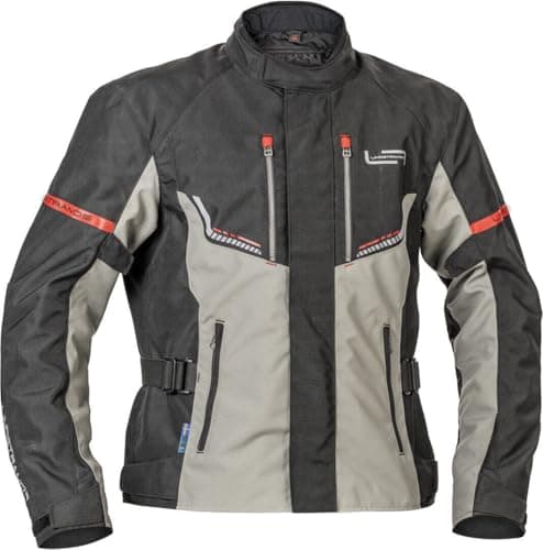 Image of Lindstrands Lomsen waterproof Motorcycle Textile Jacket, black/light grey, 52