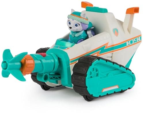 Image of Paw Patrol Everest Deluxe Snowmobile, with Projectile Launcher, Snowboard and Collectible Action Figures, Kids’ Toys for Boys & Girls Ages 3+