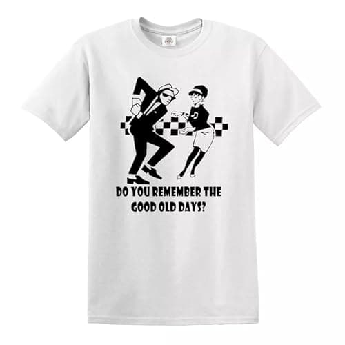 Image of Men's T-Shirts Do You Remember The Good Old Days T-Shirt 2 Tone Madness The Specials Reggae Tee Christmas Funny Joke - White - 4XL