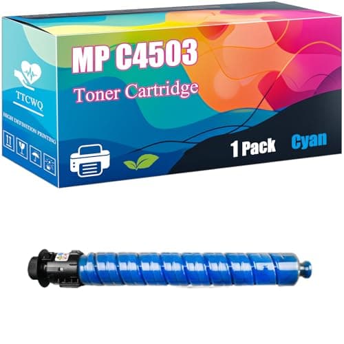 Image of MP C4503 Toner Cartridge Compatible for Ricoh Aficio MPC4503SP MPC5503SP MPC6003SP; MP C4504ASP MP C4504SP MP C5504ASP MP C5504SP MP C6004SP Printers, with Chip, High Yield 25000 Pages (Cyan)