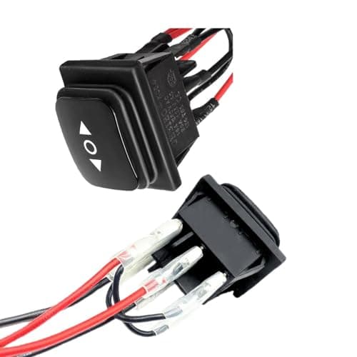 Image of Switian 2PCS Waterproof DPDT Momentary Rocker Switch - 3 Position ON/Off/ON Toggle (12V 10A DC, 125-250V AC) for Automotive, Marine, RV & Linear Actuator Motors with Wires & Connectors